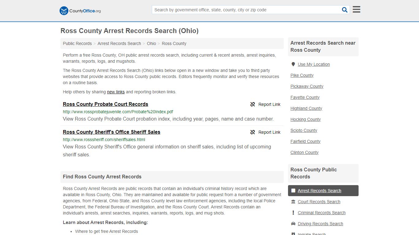 Arrest Records Search - Ross County, OH (Arrests & Mugshots)